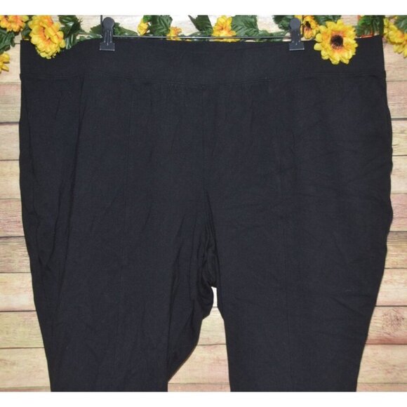 Catherines 4X 30W 32W Black Crop Leggings Comfort Waist Athletic Casual Pull On - Picture 2 of 6